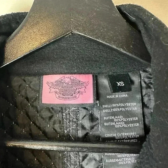 Vintage Harley Davidson  Zip-up Biker Fleece Size XS - Picture 3 of 6